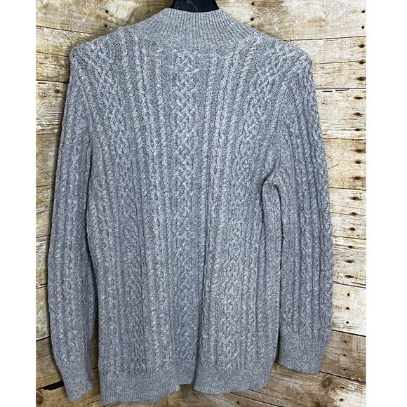 TALBOTS MOCK NECK RABBIT HAIR BLEND CASUAL LUX CLASSIC CABLE KNIT SWEATER SZ. XL - Picture 2 of 3